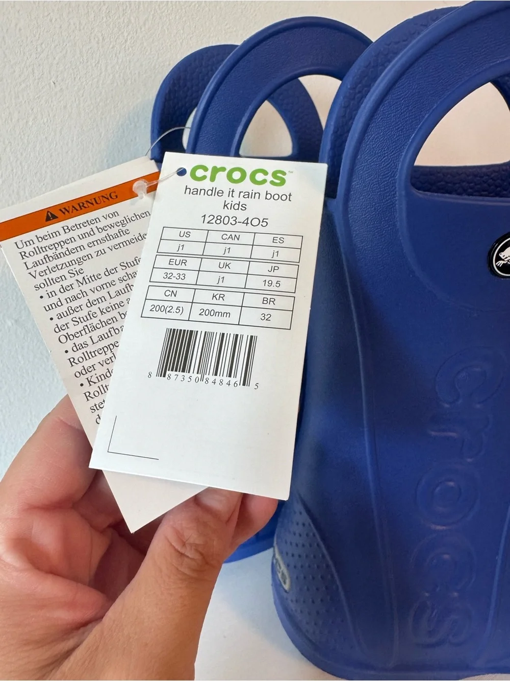 CROCS Kids' Royal Blue Easy-Pull Rain Boots